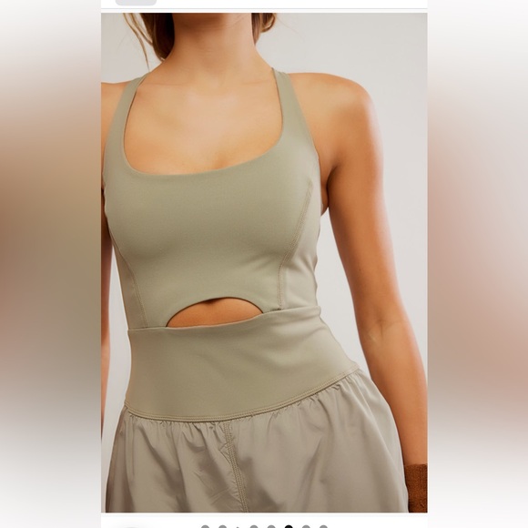✨NEW✨ FP Movement by Free People Righteous Runsie Romper Size M Sagestone - Picture 2 of 7
